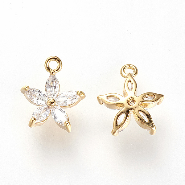 PandaHall Brass Cubic Zirconia Charms, Nickel Free, Real 18K Gold Plated, Flower, 11x9x3mm, Hole: 1mm Brass+Cubic Zirconia Flower
PandaHall Brass Cubic Zirconia Charms, Nickel Free, Real 18K Gold Plated, Flower, 11x9x3mm, Hole: 1mm Brass+Cubic Zirconia Flower