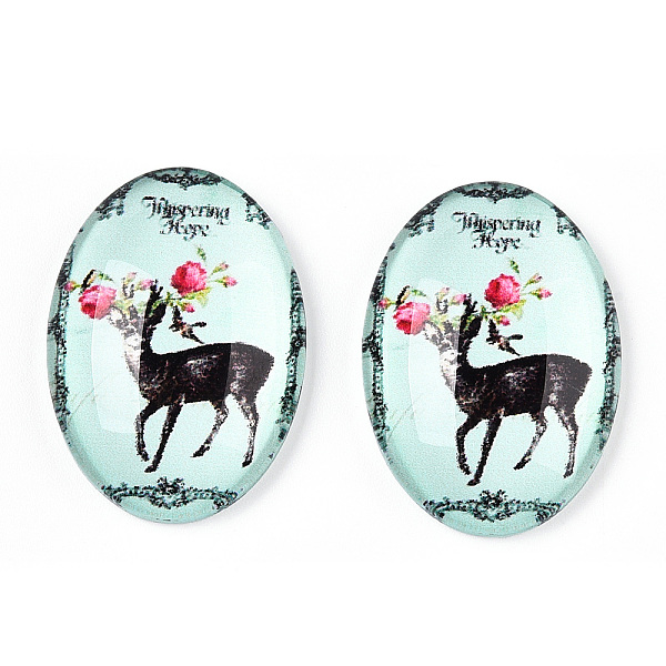 PandaHall Glass Cabochons, with European Style Pattern, Oval, Light Cyan, 25x18x6mm Glass Oval
PandaHall Glass Cabochons, with European Style Pattern, Oval, Light Cyan, 25x18x6mm Glass Oval