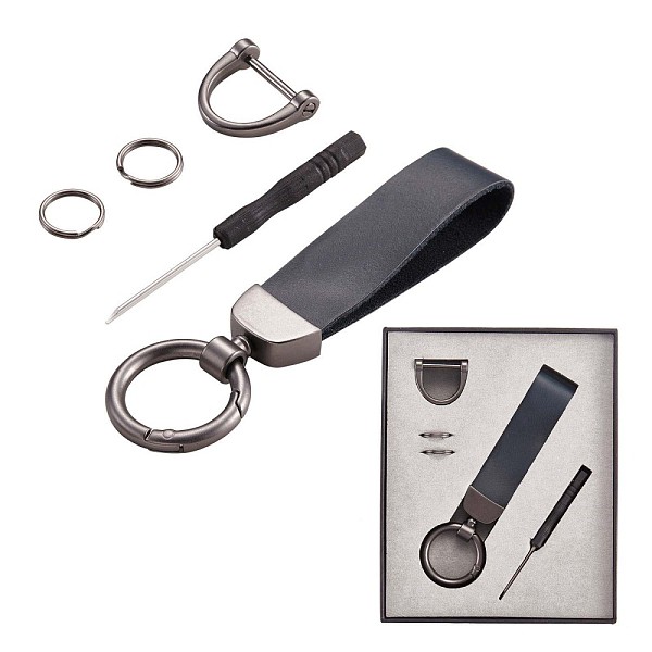 PandaHall Genuine Leather Car Key Keychain, Universal Keychain for Men and Women, 360 Degree Rotatable with Anti-loss D-Ring, 2 Key Rings &..., Black
PandaHall Genuine Leather Car Key Keychain, Universal Keychain for Men and Women, 360 Degree Rotatable with Anti-loss D-Ring, 2 Key Rings &..., Black