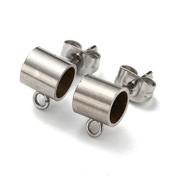 PandaHall 201 Stainless Steel Stud Earring Findings, with 304 Stainless Steel Pin & Horizontal Loops & Friction Ear Nuts, Column Tube...
PandaHall 201 Stainless Steel Stud Earring Findings, with 304 Stainless Steel Pin & Horizontal Loops & Friction Ear Nuts, Column Tube...