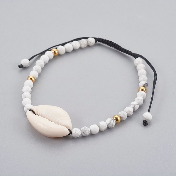 PandaHall Natural Howlite Braided Bead Bracelets, with Cowrie Shell, 2 inch~3-1/8 inch(5~8cm) Howlite Black
PandaHall Natural Howlite Braided Bead Bracelets, with Cowrie Shell, 2 inch~3-1/8 inch(5~8cm) Howlite Black