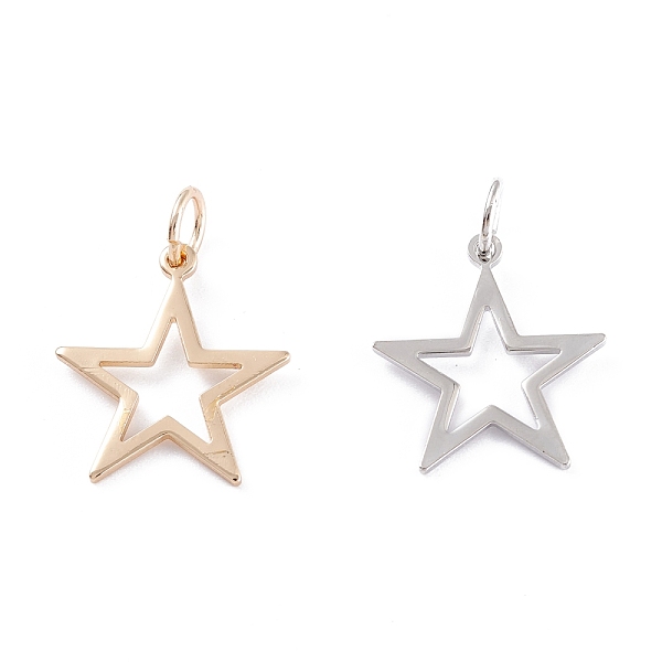 PandaHall Rack Plating Brass Pendants, Long-Lasting Plated, Hollow, Star, Mixed Color, 21x19x1mm, Hole: 5mm, Jump Ring: 7x1mm Brass Star
PandaHall Rack Plating Brass Pendants, Long-Lasting Plated, Hollow, Star, Mixed Color, 21x19x1mm, Hole: 5mm, Jump Ring: 7x1mm Brass Star