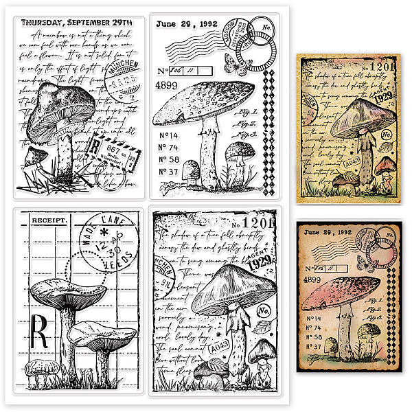 PandaHall GLOBLELAND Vintage Mushrooms Background Clear Stamps Retro Postcard Words Silicone Clear Stamp Seals for Cards Making DIY...
PandaHall GLOBLELAND Vintage Mushrooms Background Clear Stamps Retro Postcard Words Silicone Clear Stamp Seals for Cards Making DIY...