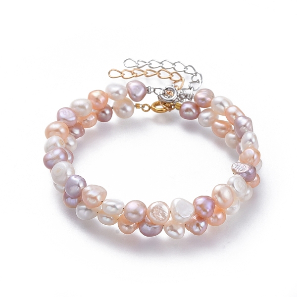 PandaHall Natural Freshwater Pearl Beaded Bracelets Sets, Stackable Bracelets, with Iron Extension Chain, Brass Findings, Mixed Color..., Multicolor
PandaHall Natural Freshwater Pearl Beaded Bracelets Sets, Stackable Bracelets, with Iron Extension Chain, Brass Findings, Mixed Color..., Multicolor