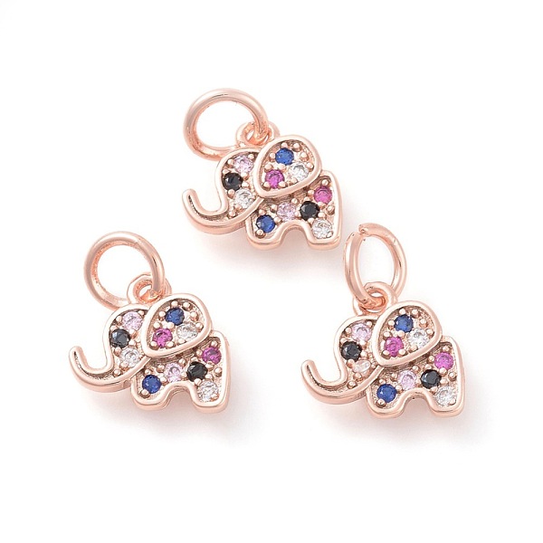 PandaHall Brass Micro Pave Cubic Zirconia Charms, Elephant, Colorful, Rose Gold, 10x11x2mm, Hole: 4mm Brass+Cubic Zirconia Elephant
PandaHall Brass Micro Pave Cubic Zirconia Charms, Elephant, Colorful, Rose Gold, 10x11x2mm, Hole: 4mm Brass+Cubic Zirconia Elephant