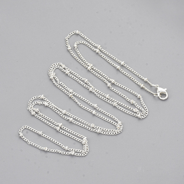 PandaHall Brass Coated Iron Curb Chain Necklace Making, with Beads and Lobster Claw Clasps, Silver Color Plated, 32 inch(81.5cm) Iron
PandaHall Brass Coated Iron Curb Chain Necklace Making, with Beads and Lobster Claw Clasps, Silver Color Plated, 32 inch(81.5cm) Iron
