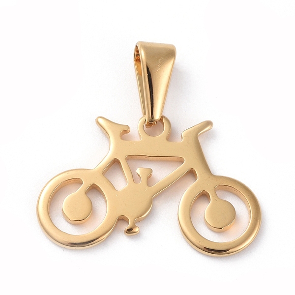 PandaHall 304 Stainless Steel Pendants, Bicycle, Golden, 15.5x24x1.5mm, Hole: 8x3mm 304 Stainless Steel Vehicle
PandaHall 304 Stainless Steel Pendants, Bicycle, Golden, 15.5x24x1.5mm, Hole: 8x3mm 304 Stainless Steel Vehicle