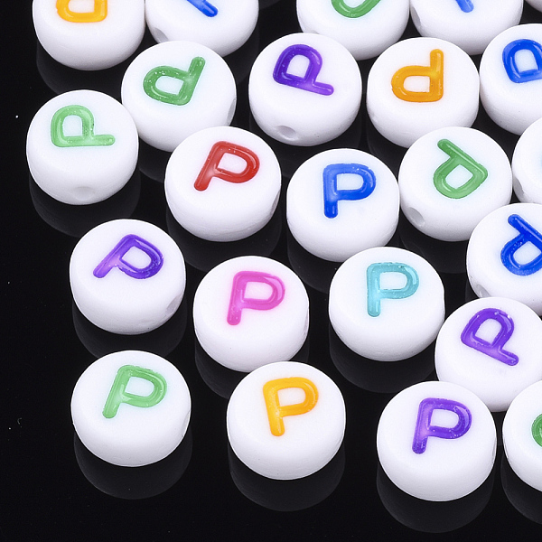 PandaHall Initial Acrylic Beads, Horizontal Hole, Flat Round, Mixed Color, Letter.P, 7x3.5~4mm, Hole: 1.2mm, about 3700pcs/500g Acrylic..., Multicolor
PandaHall Initial Acrylic Beads, Horizontal Hole, Flat Round, Mixed Color, Letter.P, 7x3.5~4mm, Hole: 1.2mm, about 3700pcs/500g Acrylic..., Multicolor