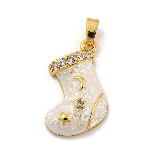 PandaHall Christmas Brass Micro Pave Cubic Zirconia Pendant, with Synthetic Opal, Christmas Stocking, Snow, 19x16.5x4.5mm, Hole: 5x3mm..., White
PandaHall Christmas Brass Micro Pave Cubic Zirconia Pendant, with Synthetic Opal, Christmas Stocking, Snow, 19x16.5x4.5mm, Hole: 5x3mm..., White