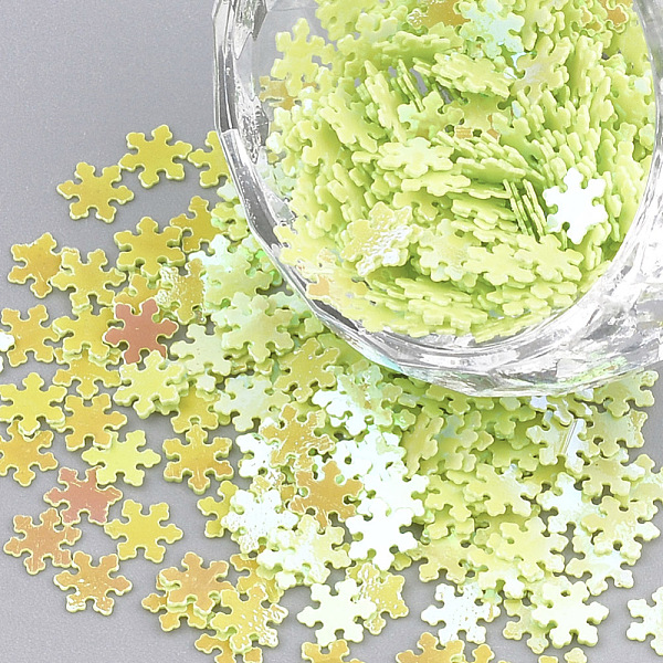 PandaHall Ornament Accessories, PVC Plastic Paillette/Sequins Beads, AB Color Plated, Snowflake, Lawn Green, 5x4x0.2mm, about 60000pcs/500g...
PandaHall Ornament Accessories, PVC Plastic Paillette/Sequins Beads, AB Color Plated, Snowflake, Lawn Green, 5x4x0.2mm, about 60000pcs/500g...