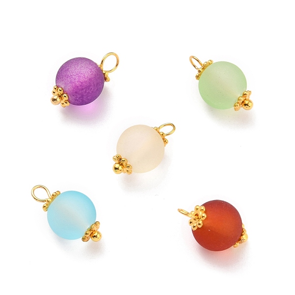 PandaHall Transparent Frosted Glass Pendants, with Alloy Flower Daisy Spacer Beads and Brass Pin, Round, Golden, Mixed Color, 14x8mm, Hole..., Multicolor
PandaHall Transparent Frosted Glass Pendants, with Alloy Flower Daisy Spacer Beads and Brass Pin, Round, Golden, Mixed Color, 14x8mm, Hole..., Multicolor