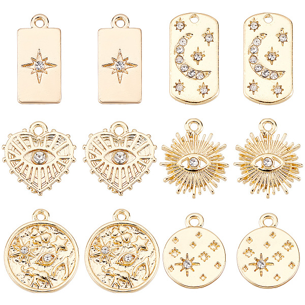 PandaHall SUNNYCLUE 1 Box 24Pcs 6 Style 18K Gold Plated Charms Evil Eye Charm Micro Pave Stars Rhinestone Moon Heart Love Lucky Charm for..., Clear
PandaHall SUNNYCLUE 1 Box 24Pcs 6 Style 18K Gold Plated Charms Evil Eye Charm Micro Pave Stars Rhinestone Moon Heart Love Lucky Charm for..., Clear