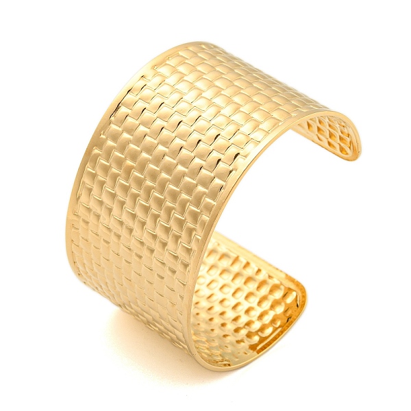 PandaHall Ion Plating(IP) 304 Stainless Steel Textured Wide Open Cuff Bangles, Real 18K Gold Plated, Inner Diameter: 2-1/2 inch(6.25cm)...
PandaHall Ion Plating(IP) 304 Stainless Steel Textured Wide Open Cuff Bangles, Real 18K Gold Plated, Inner Diameter: 2-1/2 inch(6.25cm)...
