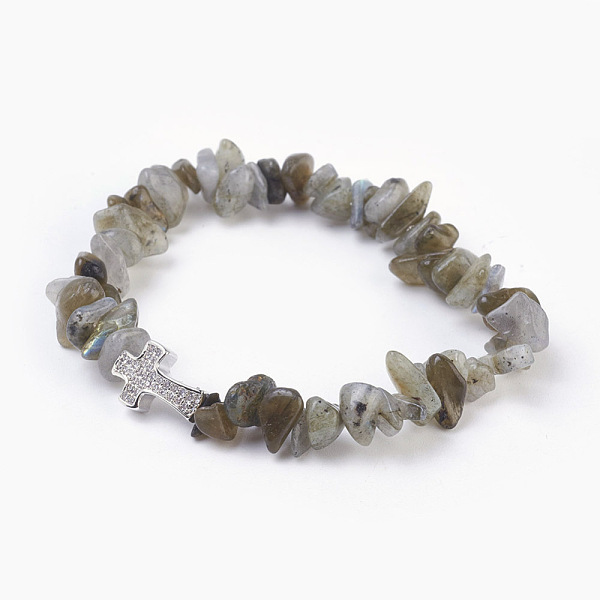 PandaHall Natural Labradorite Beads Stretch Bracelets, with Brass Micro Pave Cubic Zirconia Beads, Chip and Cross, Platinum, 2-1/8 inch...
PandaHall Natural Labradorite Beads Stretch Bracelets, with Brass Micro Pave Cubic Zirconia Beads, Chip and Cross, Platinum, 2-1/8 inch...
