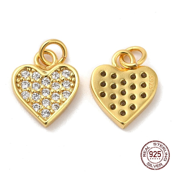 PandaHall 925 Sterling Silver Micro Pave Cubic Zirconia Charms, Heart Charm, with Jump Ring, Real 18K Gold Plated, 10x8x1.5mm, Hole: 2.3mm..., Clear
PandaHall 925 Sterling Silver Micro Pave Cubic Zirconia Charms, Heart Charm, with Jump Ring, Real 18K Gold Plated, 10x8x1.5mm, Hole: 2.3mm..., Clear