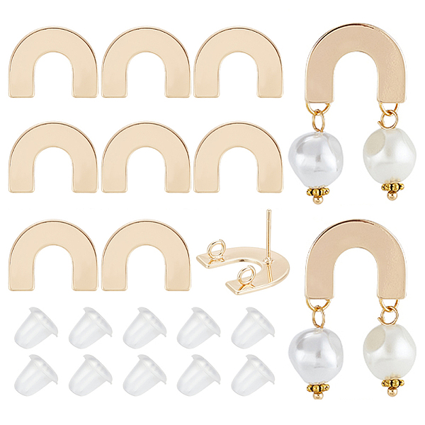 PandaHall BENECREAT 10Pcs Brass Arch Stud Earring Findings, with Vertical Loop & 30Pcs Plastic Ear Nuts, Golden, 18.5x14.5mm, Hole: 2.5mm...
PandaHall BENECREAT 10Pcs Brass Arch Stud Earring Findings, with Vertical Loop & 30Pcs Plastic Ear Nuts, Golden, 18.5x14.5mm, Hole: 2.5mm...