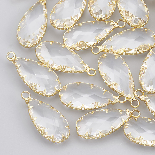 PandaHall Brass Glass Pendants, Faceted, teardrop, Clear, Real 18K Gold Plated, 24x10.5x5mm, Hole: 2mm Brass+Glass Teardrop Clear
PandaHall Brass Glass Pendants, Faceted, teardrop, Clear, Real 18K Gold Plated, 24x10.5x5mm, Hole: 2mm Brass+Glass Teardrop Clear