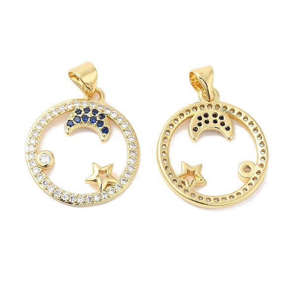 PandaHall Brass Micro Pave Cubic Zirconia Pendants, Ring with Moon & Star Charms, Real 16K Gold Plated, 21x19x2mm, Hole: 4x3.5mm Brass+Cubic...
PandaHall Brass Micro Pave Cubic Zirconia Pendants, Ring with Moon & Star Charms, Real 16K Gold Plated, 21x19x2mm, Hole: 4x3.5mm Brass+Cubic...