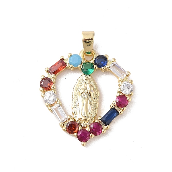PandaHall Brass Cubic Zirconia Pendants, Long-Lasting Plated, Heart with Holy Virgin Charms, Golden, Colorful, 27x25x3mm, Hole: 5x3mm...
PandaHall Brass Cubic Zirconia Pendants, Long-Lasting Plated, Heart with Holy Virgin Charms, Golden, Colorful, 27x25x3mm, Hole: 5x3mm...