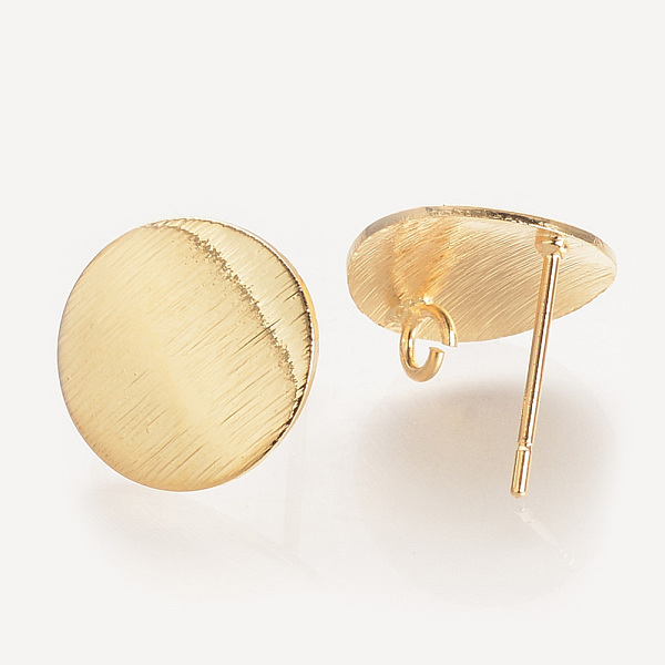 PandaHall Brass Ear Stud Findings, with Loop, Flat Round, Nickel Free, Real 18K Gold Plated, 12mm, Hole: 2mm, pin: 0.5mm Brass Flat Round
PandaHall Brass Ear Stud Findings, with Loop, Flat Round, Nickel Free, Real 18K Gold Plated, 12mm, Hole: 2mm, pin: 0.5mm Brass Flat Round