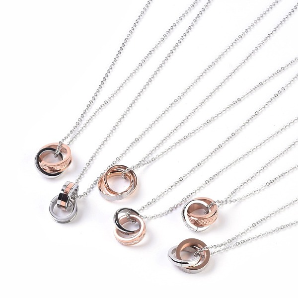 PandaHall 304 Stainless Steel Pendant Necklaces, with Cable Chains, Ring, Mixed Color, 19.6 inch~20.5 inch(50~52cm), Pendant: 15~20mm 304...
PandaHall 304 Stainless Steel Pendant Necklaces, with Cable Chains, Ring, Mixed Color, 19.6 inch~20.5 inch(50~52cm), Pendant: 15~20mm 304...