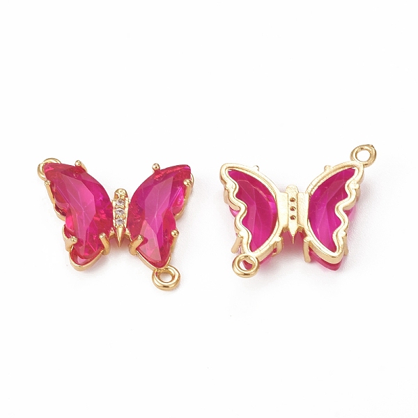 PandaHall Glass Connector Charms, with Brass Findings, Butterfly, Fuchsia, 21x26x4mm, Hole: 1.5mm Brass+Glass Butterfly Pink
PandaHall Glass Connector Charms, with Brass Findings, Butterfly, Fuchsia, 21x26x4mm, Hole: 1.5mm Brass+Glass Butterfly Pink