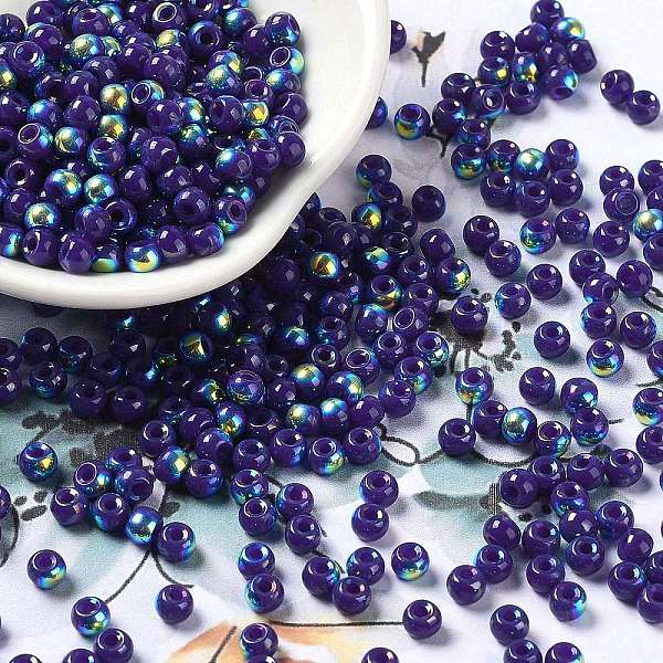 PandaHall Glass Seed Beads, Half Plated, Opaque Colours Rainbow, Round Hole, Round, Dark Slate Blue, 4x3mm, Hole: 1.2mm, 7500pcs/pound Glass
PandaHall Glass Seed Beads, Half Plated, Opaque Colours Rainbow, Round Hole, Round, Dark Slate Blue, 4x3mm, Hole: 1.2mm, 7500pcs/pound Glass