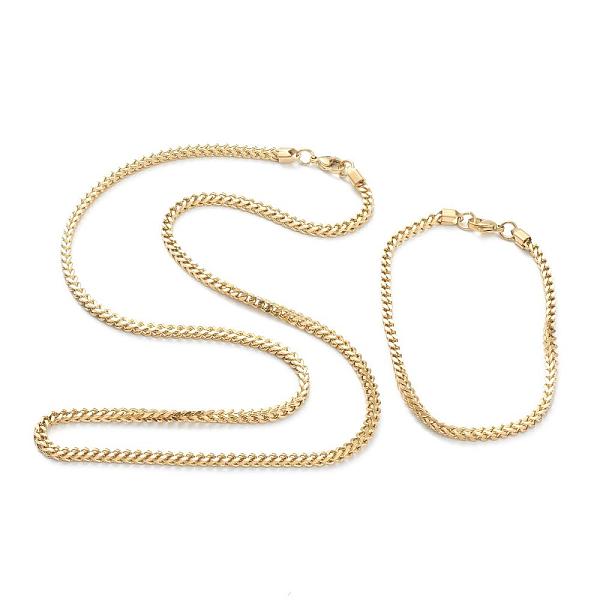PandaHall Ion Plating(IP) 304 Stainless Steel Wheat Chain Bracelets & Necklaces Jewelry Sets, Golden, 24-1/4 inch(61.5cm), 9-1/8 inch...
PandaHall Ion Plating(IP) 304 Stainless Steel Wheat Chain Bracelets & Necklaces Jewelry Sets, Golden, 24-1/4 inch(61.5cm), 9-1/8 inch...