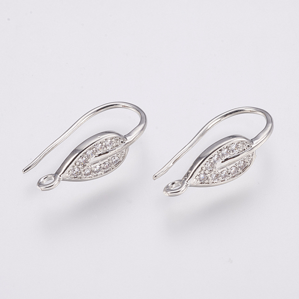 PandaHall Brass Micro Pave Cubic Zirconia Earring Hooks, with Horizontal Loop, Leaf, Clear, Platinum, 21x6mm, Hole: 1.5mm, 20 Gauge, Pin...
PandaHall Brass Micro Pave Cubic Zirconia Earring Hooks, with Horizontal Loop, Leaf, Clear, Platinum, 21x6mm, Hole: 1.5mm, 20 Gauge, Pin...