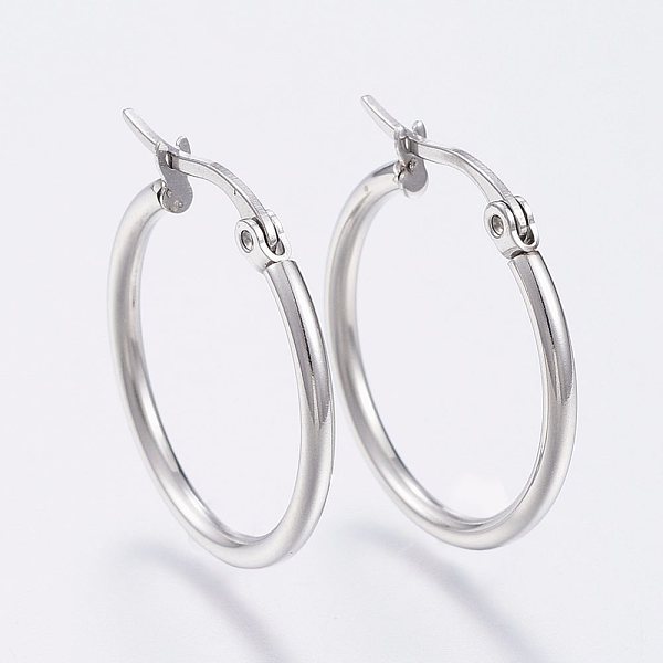 PandaHall 304 Stainless Steel Hoop Earrings, Hypoallergenic Earrings, Stainless Steel Color, 12 Gauge, 34~36x2mm, Pin: 0.7~1.3x0.68mm 304...
PandaHall 304 Stainless Steel Hoop Earrings, Hypoallergenic Earrings, Stainless Steel Color, 12 Gauge, 34~36x2mm, Pin: 0.7~1.3x0.68mm 304...