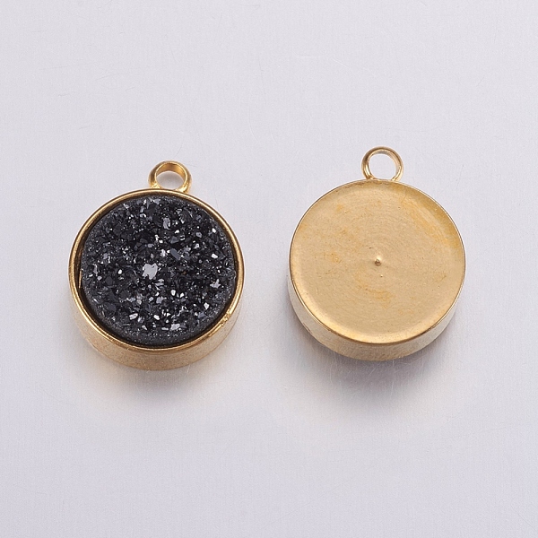 PandaHall Electroplate Natural Druzy Agate Charms, with Brass Findings, Flat Round, Golden, Black, 14.5x11.5x4~5mm, Hole: 2mm Natural Agate...
PandaHall Electroplate Natural Druzy Agate Charms, with Brass Findings, Flat Round, Golden, Black, 14.5x11.5x4~5mm, Hole: 2mm Natural Agate...