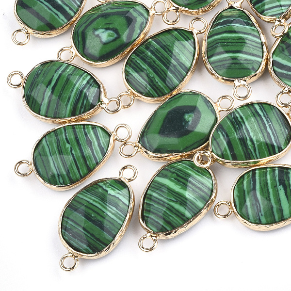 PandaHall Synthetic Malachite Links connectors, with Brass Findings, Nickel Free, Faceted, teardrop, Golden, 27.5x14.5~15x6~6.5mm, Hole: 2mm...
PandaHall Synthetic Malachite Links connectors, with Brass Findings, Nickel Free, Faceted, teardrop, Golden, 27.5x14.5~15x6~6.5mm, Hole: 2mm...