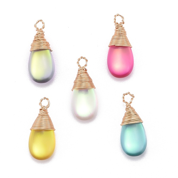PandaHall Frosted Glass Pendants, with Eco-Friendly Copper Wire, Teardrop, Mixed Color, 21x9x6mm, Hole: 2.5mm Glass Teardrop Multicolor
PandaHall Frosted Glass Pendants, with Eco-Friendly Copper Wire, Teardrop, Mixed Color, 21x9x6mm, Hole: 2.5mm Glass Teardrop Multicolor