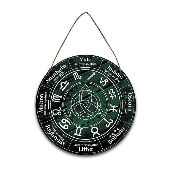 PandaHall Wood Witch Calendar Hanging Wall Decorations, with Jute Twine, Flat Round with Constellation Pattern, 300x5mm Wood Constellation
PandaHall Wood Witch Calendar Hanging Wall Decorations, with Jute Twine, Flat Round with Constellation Pattern, 300x5mm Wood Constellation