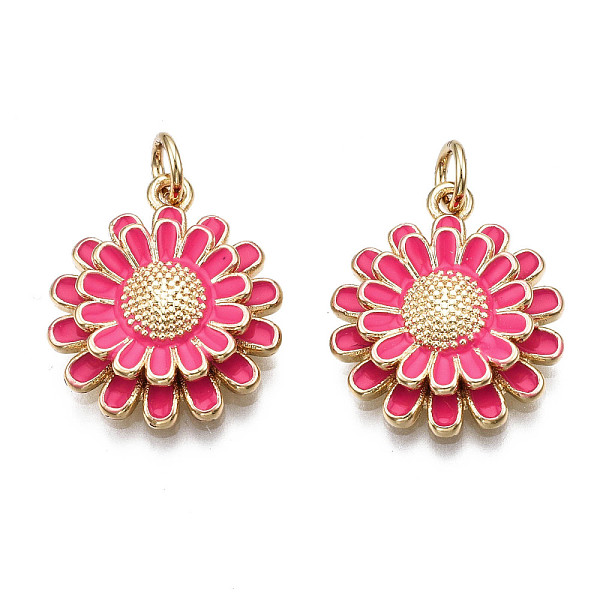 PandaHall Brass Enamel Pendants, Nickel Free, Real 16K Gold Plated, with Jump Rings, Chrysanthemum, Deep Pink, 18.5x16x4mm, Jump Ring: 5x1mm...
PandaHall Brass Enamel Pendants, Nickel Free, Real 16K Gold Plated, with Jump Rings, Chrysanthemum, Deep Pink, 18.5x16x4mm, Jump Ring: 5x1mm...