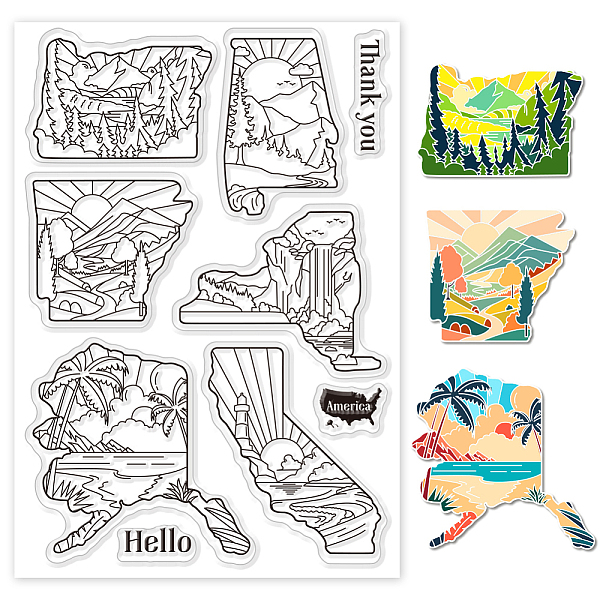 PandaHall GLOBLELAND Natural Scenery Clear Stamps for Cards Making United States Map Silicone Clear Stamp Seals Transparent Stamps for DIY...
PandaHall GLOBLELAND Natural Scenery Clear Stamps for Cards Making United States Map Silicone Clear Stamp Seals Transparent Stamps for DIY...