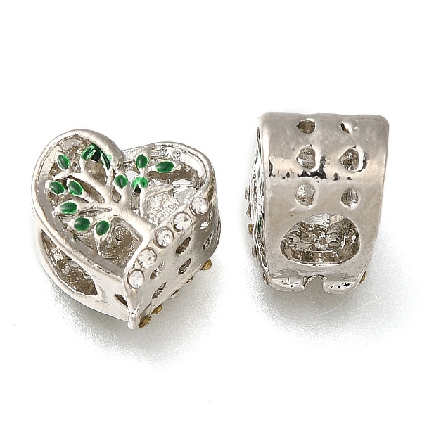 PandaHall Rack Plating Alloy Enamel European Beads, with Rhinestone, Large Hole Beads, Heart with Tree of Life, Platinum, 11x12x7.5mm, Hole..., Green
PandaHall Rack Plating Alloy Enamel European Beads, with Rhinestone, Large Hole Beads, Heart with Tree of Life, Platinum, 11x12x7.5mm, Hole..., Green