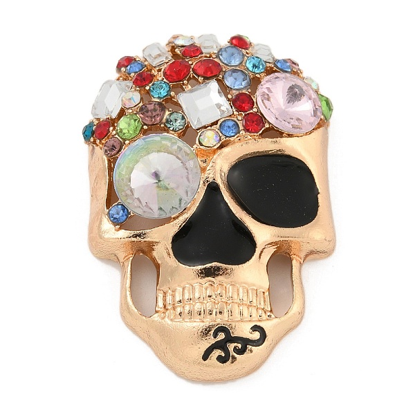 PandaHall Alloy with Enamel and Rhinestone Cabochons, Halloween Theme Skull, Light Gold, 42x29x10mm Glass Skull
PandaHall Alloy with Enamel and Rhinestone Cabochons, Halloween Theme Skull, Light Gold, 42x29x10mm Glass Skull