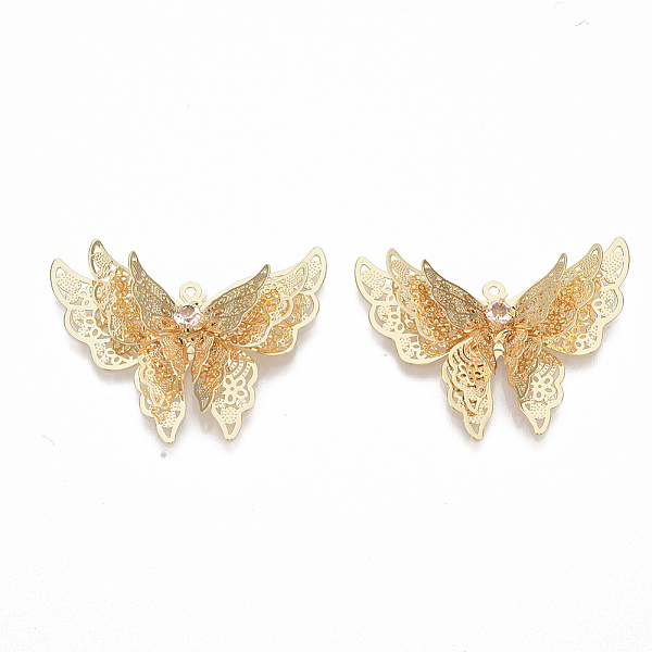 PandaHall Brass Cubic Zirconia Pendants, Nickel Free, Butterfly, Clear, Real 18K Gold Plated, 27x35x6mm, Hole: 1.2mm Brass+Cubic Zirconia...
PandaHall Brass Cubic Zirconia Pendants, Nickel Free, Butterfly, Clear, Real 18K Gold Plated, 27x35x6mm, Hole: 1.2mm Brass+Cubic Zirconia...