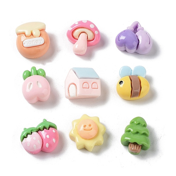 PandaHall Opaque Resin Cabochons, Bees & Tree & Mushroom, Mixed Shapes, Mixed Color, 9.5~12x9~11x5.5~6.5mm Resin Mixed Shapes Multicolor
PandaHall Opaque Resin Cabochons, Bees & Tree & Mushroom, Mixed Shapes, Mixed Color, 9.5~12x9~11x5.5~6.5mm Resin Mixed Shapes Multicolor