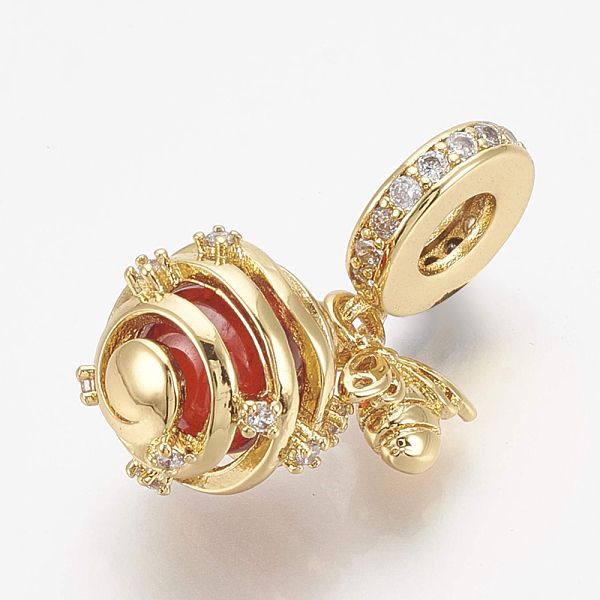 PandaHall Brass Micro Pave Cubic Zirconia European Dangle Charms, Large Hole Pendants, Honeycomb with Bee, Colorful, Golden, 25mm, Hole...
PandaHall Brass Micro Pave Cubic Zirconia European Dangle Charms, Large Hole Pendants, Honeycomb with Bee, Colorful, Golden, 25mm, Hole...