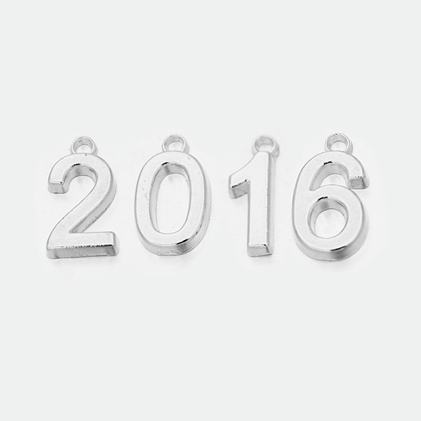 PandaHall 2016 Theme Alloy Pendants, Cadmium Free & Nickel Free & Lead Free, Silver Color Plated, 18x6~10x2mm, Hole: 2mm Alloy Number
PandaHall 2016 Theme Alloy Pendants, Cadmium Free & Nickel Free & Lead Free, Silver Color Plated, 18x6~10x2mm, Hole: 2mm Alloy Number