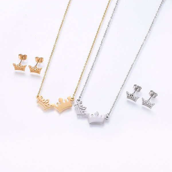 PandaHall 304 Stainless Steel Jewelry Sets, Stud Earrings and Pendant Necklaces, Crown, Mixed Color, Necklace: 18.9 inch(48cm), Stud..., Multicolor
PandaHall 304 Stainless Steel Jewelry Sets, Stud Earrings and Pendant Necklaces, Crown, Mixed Color, Necklace: 18.9 inch(48cm), Stud..., Multicolor