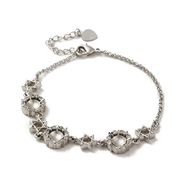 PandaHall Brass with Rhinestone Chain Bangle Making, Tray Bangle, Star, Platinum, 6-1/2 inch(16.4cm) Brass
PandaHall Brass with Rhinestone Chain Bangle Making, Tray Bangle, Star, Platinum, 6-1/2 inch(16.4cm) Brass