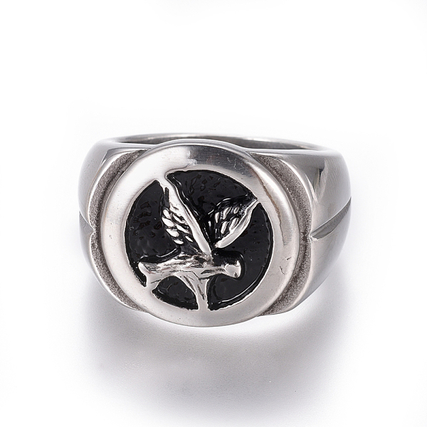 PandaHall 304 Stainless Steel Signet Rings for Men, Wide Band Finger Rings, Bird, Antique Silver, Size 7~12, 17~22mm 304 Stainless Steel
PandaHall 304 Stainless Steel Signet Rings for Men, Wide Band Finger Rings, Bird, Antique Silver, Size 7~12, 17~22mm 304 Stainless Steel