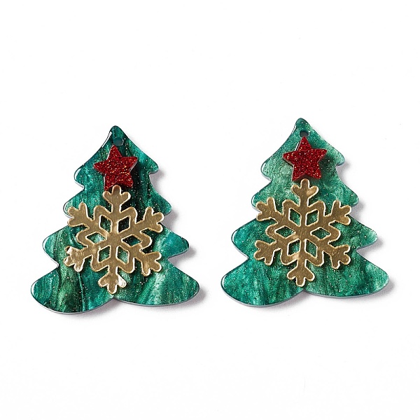 PandaHall Christmas Printed Acrylic Pendants, with Glitter Powder, Tree with Star & Snowflake, Light Sea Green, 34.5x31x5mm, Hole: 1.4mm...
PandaHall Christmas Printed Acrylic Pendants, with Glitter Powder, Tree with Star & Snowflake, Light Sea Green, 34.5x31x5mm, Hole: 1.4mm...