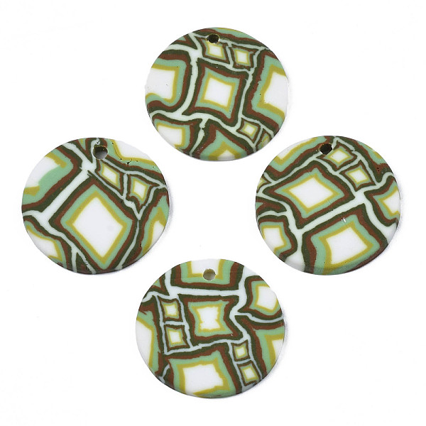 PandaHall Handmade Polymer Clay Pendants, Flat Round, Light Green, 21.5x2.5mm, Hole: 1.8mm Polymer Clay Flat Round
PandaHall Handmade Polymer Clay Pendants, Flat Round, Light Green, 21.5x2.5mm, Hole: 1.8mm Polymer Clay Flat Round