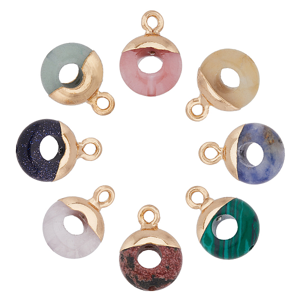 PandaHall SUPERFINDINGS 8Pcs 8 Styles Natural & Synthetic Mixed Gemstones Flat Round/Donut Charms, with Rack Plating Golden Tone Brass Loops...
PandaHall SUPERFINDINGS 8Pcs 8 Styles Natural & Synthetic Mixed Gemstones Flat Round/Donut Charms, with Rack Plating Golden Tone Brass Loops...