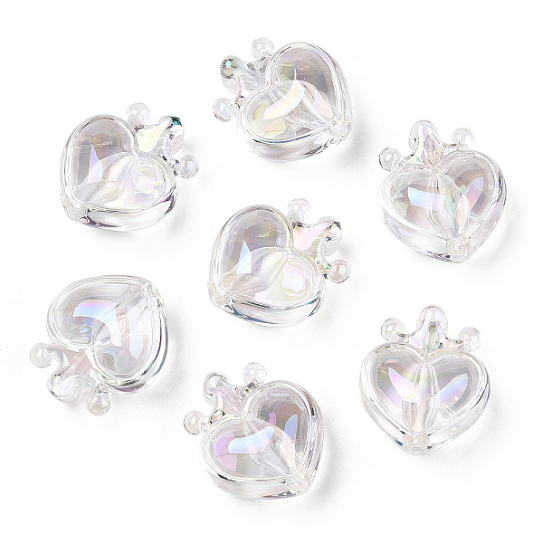 PandaHall UV Plating Transparent Rainbow Iridescent Acrylic Beads, Heart with Crown, Clear AB, 24.5x21.5x14mm, Hole: 3mm Acrylic Heart White
PandaHall UV Plating Transparent Rainbow Iridescent Acrylic Beads, Heart with Crown, Clear AB, 24.5x21.5x14mm, Hole: 3mm Acrylic Heart White
