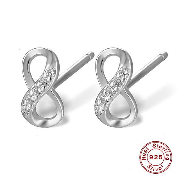 PandaHall Rhodium Plated Sterling Silver Micro Pave Cubic Zirconia Stud Earrings for Women, Infinity, Platinum, 8x4mm Cubic Zirconia..., Clear
PandaHall Rhodium Plated Sterling Silver Micro Pave Cubic Zirconia Stud Earrings for Women, Infinity, Platinum, 8x4mm Cubic Zirconia..., Clear